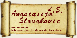 Anastasija Slovaković vizit kartica